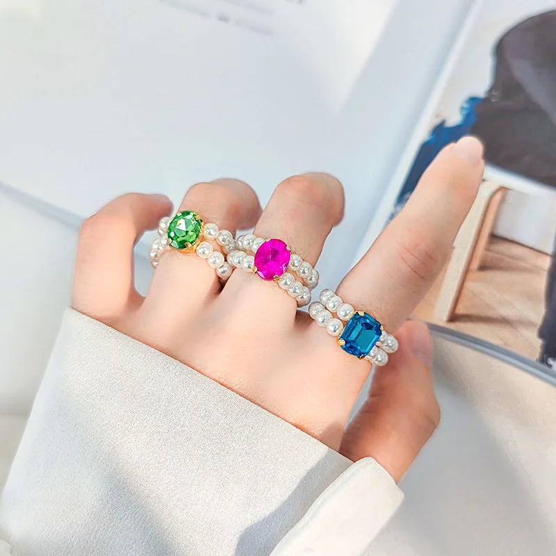 1PC Fashion Handmade Braided Imitation Pearl Rhinestones Rings For Women Colorful Heart Crystal Ring Party Jewelry Gifts
1PC Fashion Handmade Braided Imitation Pearl Rhinestones Rings For Women Colorful Heart Crystal Ring Party Jewelry Gifts