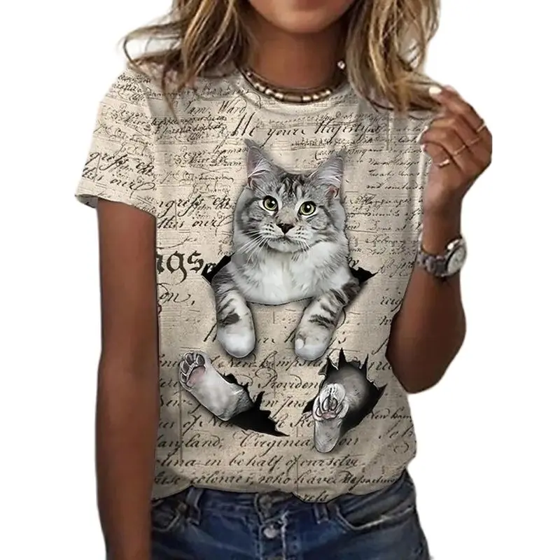 Hot Sale Summer T-shirt for Women 3d Cute Cat/Cat Print Ladies T-shirt Fashion Short Sleeve European and American Style Top 6xl
Hot Sale Summer T-shirt for Women 3d Cute Cat/Cat Print Ladies T-shirt Fashion Short Sleeve European and American Style Top 6xl