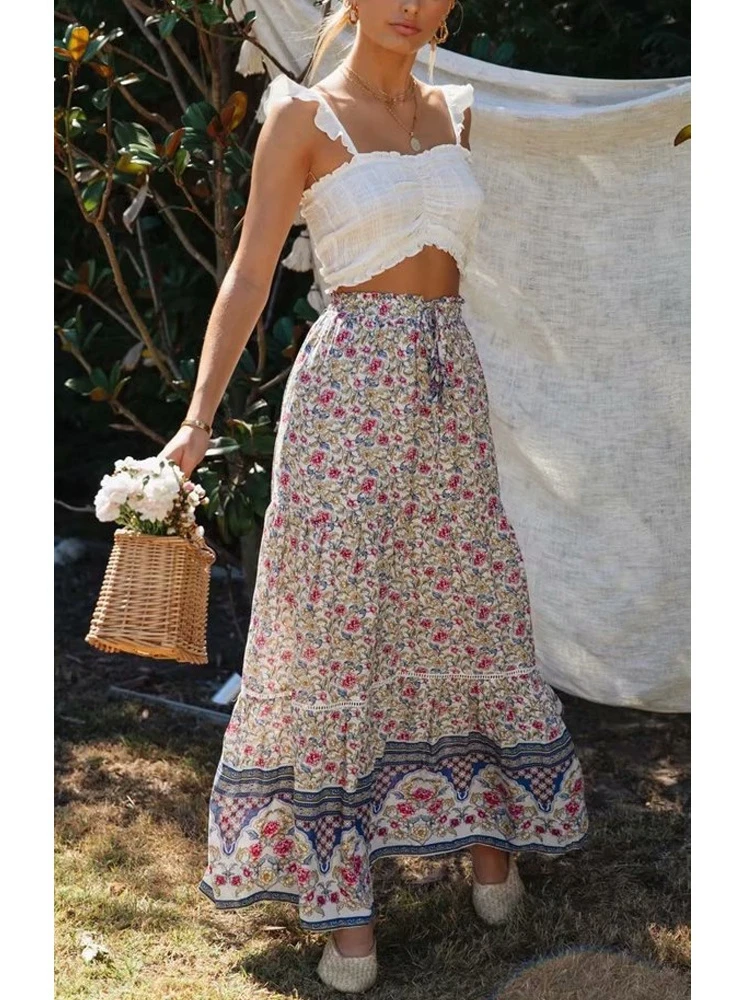 Floral Maxi Skirts Woman Summer Vintage High Waist Long Bottom Ladies Beach French Style Fashion Casual Long Skirt 2022
Floral Maxi Skirts Woman Summer Vintage High Waist Long Bottom Ladies Beach French Style Fashion Casual Long Skirt 2022