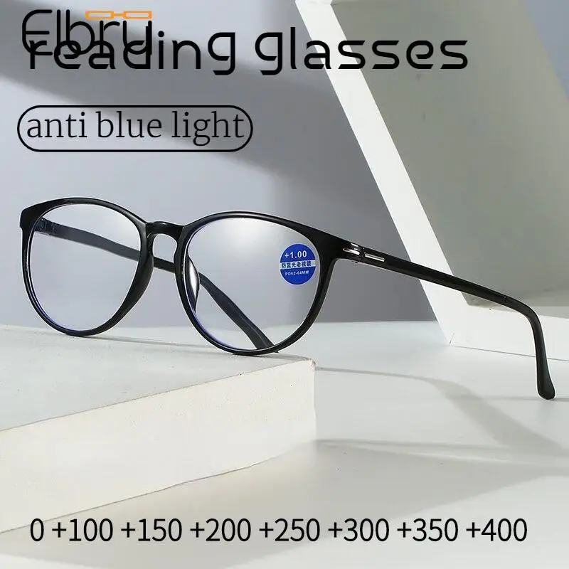 Elbru Ultralight Reading Glasses Women Men Round Anti Blue Light Presbyopic Eyeglasses Unisex Reading Eyewear Diopter 0+1+1.5+4
Elbru Ultralight Reading Glasses Women Men Round Anti Blue Light Presbyopic Eyeglasses Unisex Reading Eyewear Diopter 0+1+1.5+4
