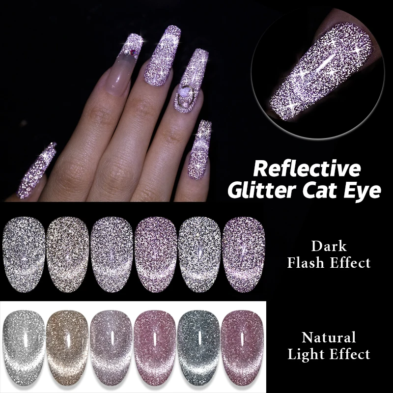 BOZLIN 1 Bottle 7.3ML 2 in 1 Magnetic Gel Disco Reflective Glitter Cat Eye Nail Polish Silver Holographic Effect Soak Off UV Gel
BOZLIN 1 Bottle 7.3ML 2 in 1 Magnetic Gel Disco Reflective Glitter Cat Eye Nail Polish Silver Holographic Effect Soak Off UV Gel