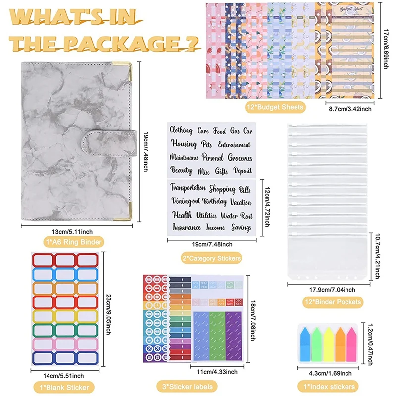 6-Ring Notebook Binder,With 12Clear Color Zipper Pockets For Organizing Documents,Budget Sorter For Storing Cards Photos
6-Ring Notebook Binder,With 12Clear Color Zipper Pockets For Organizing Documents,Budget Sorter For Storing Cards Photos
