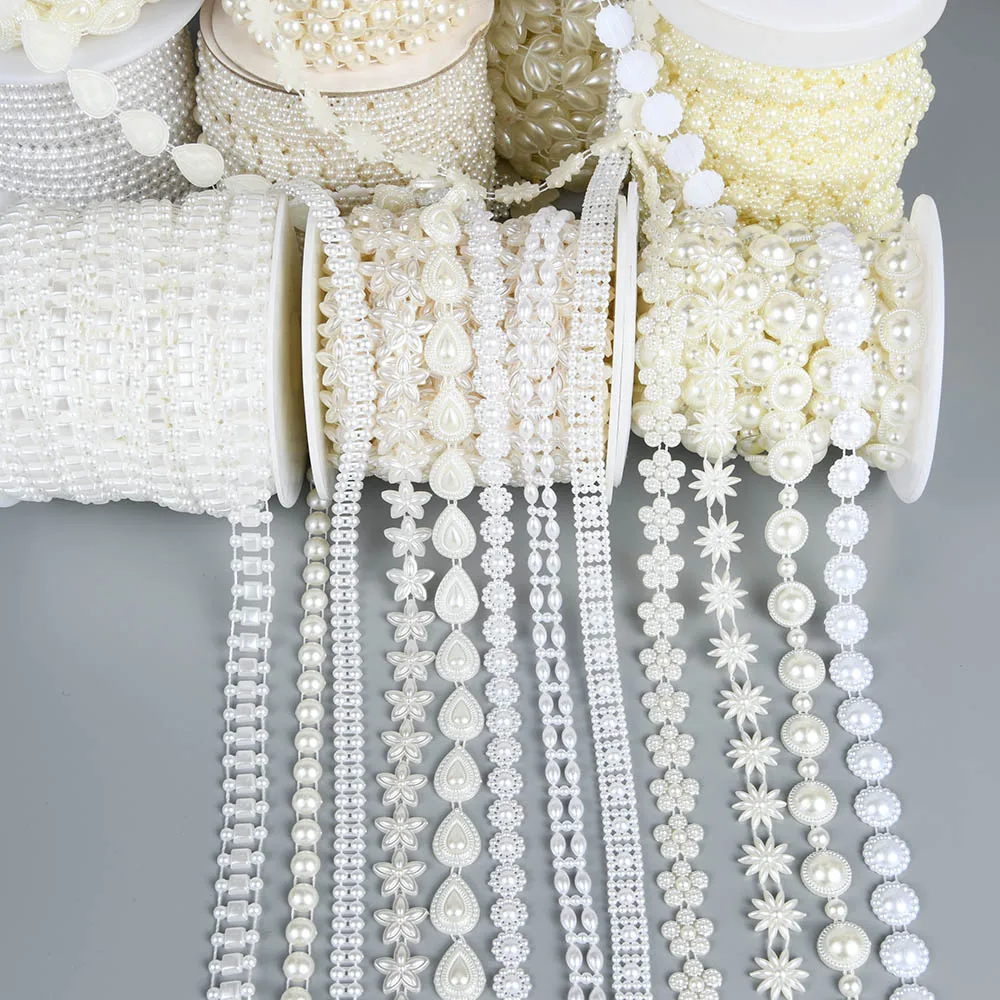 2Yards ABS Flatback Imitation Pearl Beads Chain Sewing Trim Cake Decoration Makeup and Wedding Arrangements Party Home Decor
2Yards ABS Flatback Imitation Pearl Beads Chain Sewing Trim Cake Decoration Makeup and Wedding Arrangements Party Home Decor