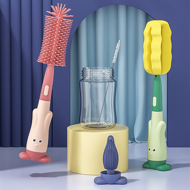 3/4Pcs/Set Silicone Bottle Brush 360 Degree Rotation Pacifier Bottle Nipple Cup Sponge Handheld Soft Head Cleaning Goupillon 
3/4Pcs/Set Silicone Bottle Brush 360 Degree Rotation Pacifier Bottle Nipple Cup Sponge Handheld Soft Head Cleaning Goupillon