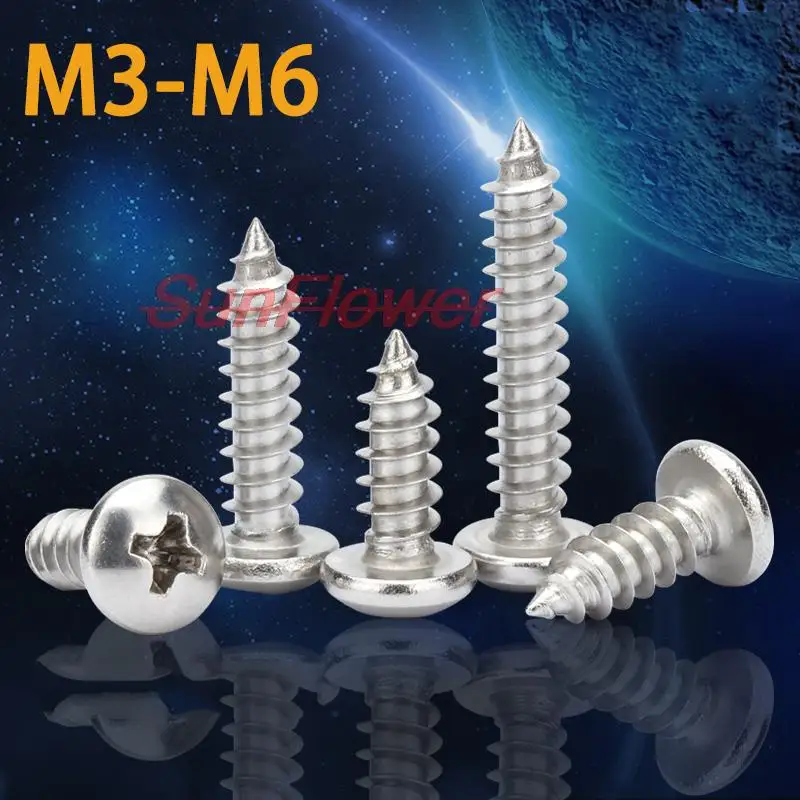 Big Flat Head Phillips Self-Tapping M3 M3.5 M4 M5 M6 304 Stainless Steel Cross Phillips Pan Round Head Self Tapping Screw
Big Flat Head Phillips Self-Tapping M3 M3.5 M4 M5 M6 304 Stainless Steel Cross Phillips Pan Round Head Self Tapping Screw