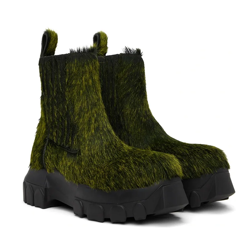 Ботильоны из натуральной кожи, с круглым носком, на платформе
Ботильоны из натуральной кожи, с круглым носком, на платформе