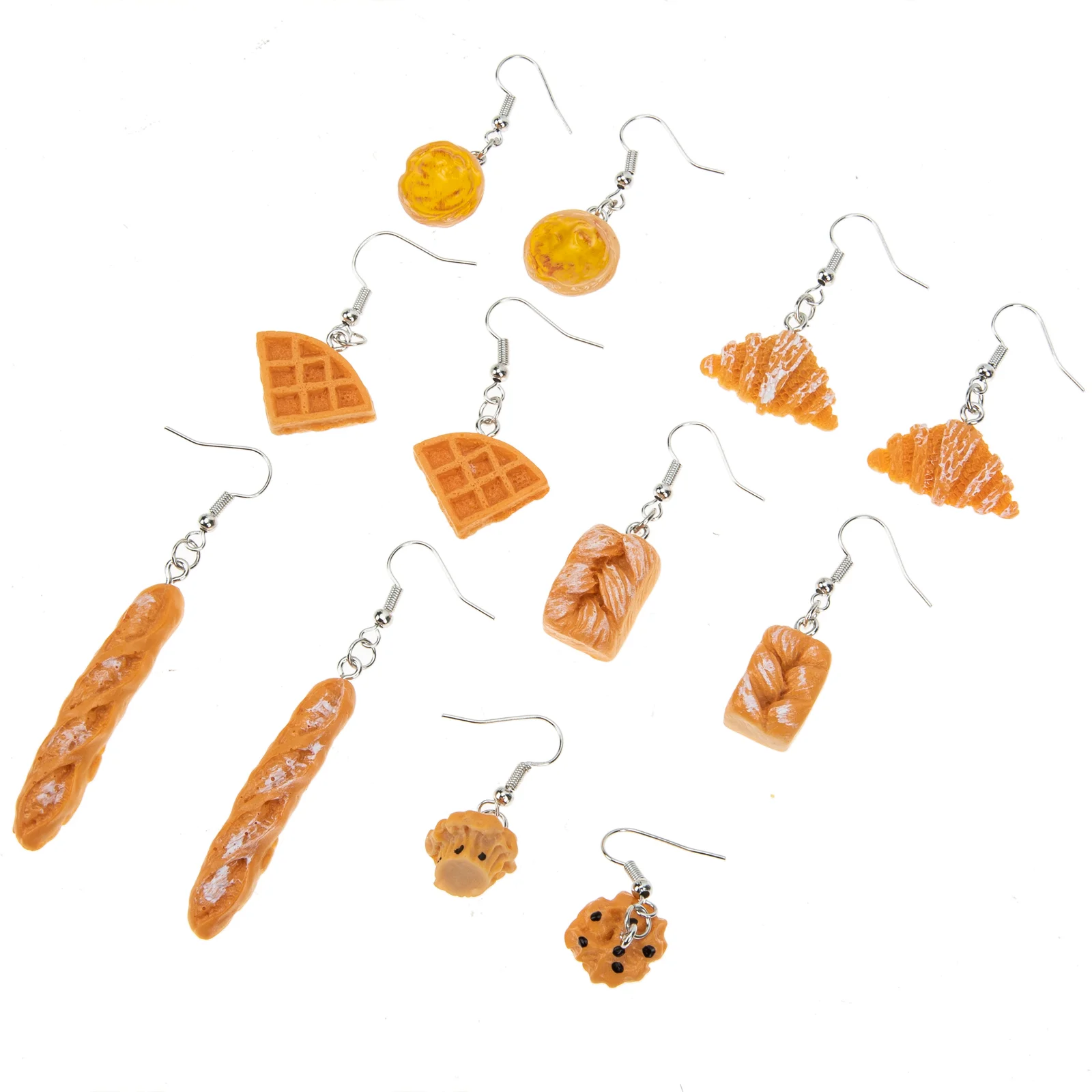 6 Pairs Resin Bread Earrings Dangle Food Pendant Earrings Fashion Accessories
6 Pairs Resin Bread Earrings Dangle Food Pendant Earrings Fashion Accessories