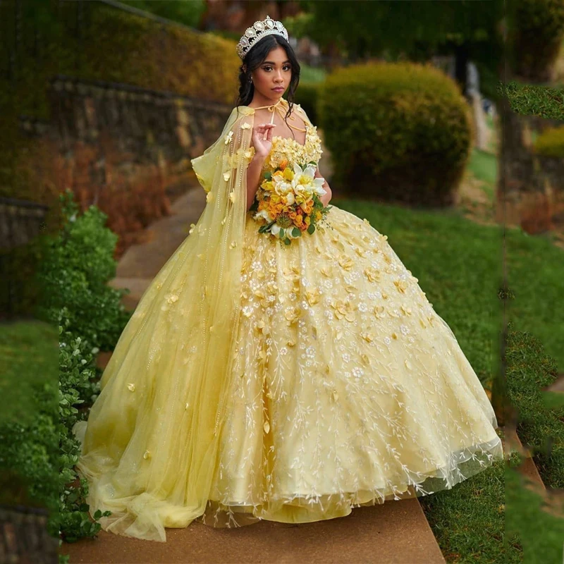 

Мексиканское желтое платье 15 лет, сиреневые платья Charro Quinceanera с накидкой, кружевной корсет в стиле Applqiued, милое платье 16, Abiti Da