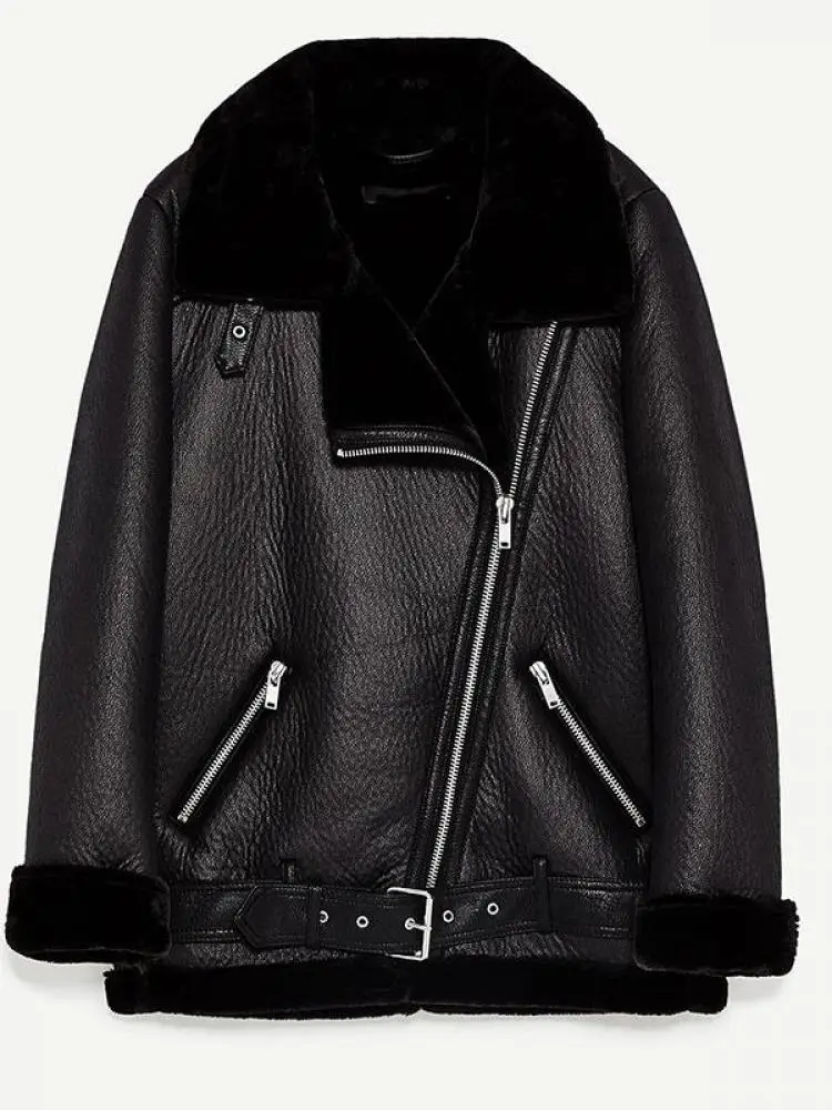 New Winter Women Thick Pu Leather Coat Stand Collar Women Artificial Lambswool Warm Coat Ful Casaco Feminino 
New Winter Women Thick Pu Leather Coat Stand Collar Women Artificial Lambswool Warm Coat Ful Casaco Feminino