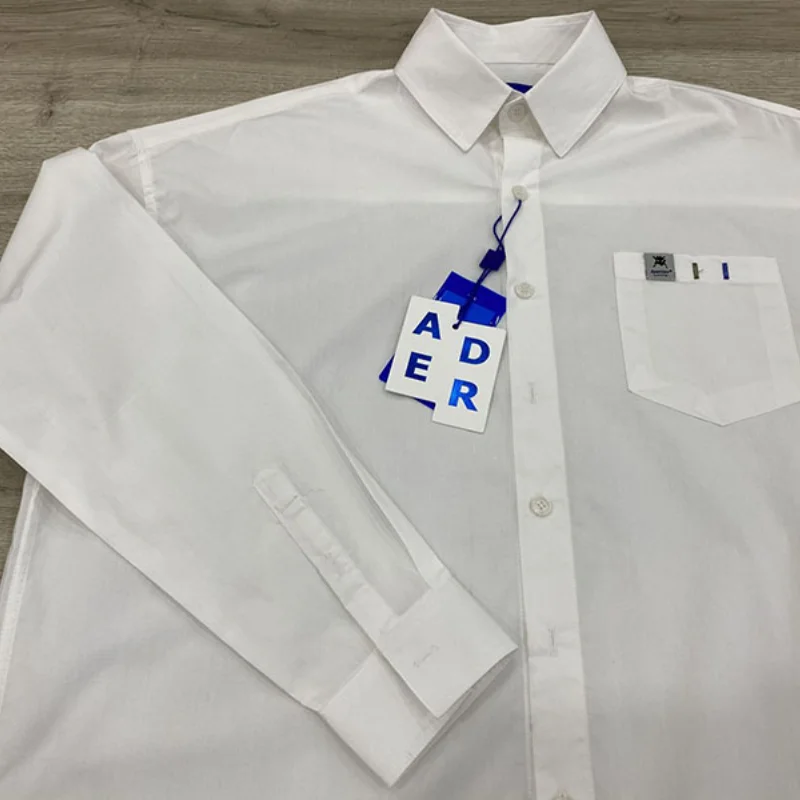 ADER White Shirt Oversized Men's Women's Embroidered Label Long Sleeve Top Ader Error Couple Casual Shirt
ADER White Shirt Oversized Men's Women's Embroidered Label Long Sleeve Top Ader Error Couple Casual Shirt
