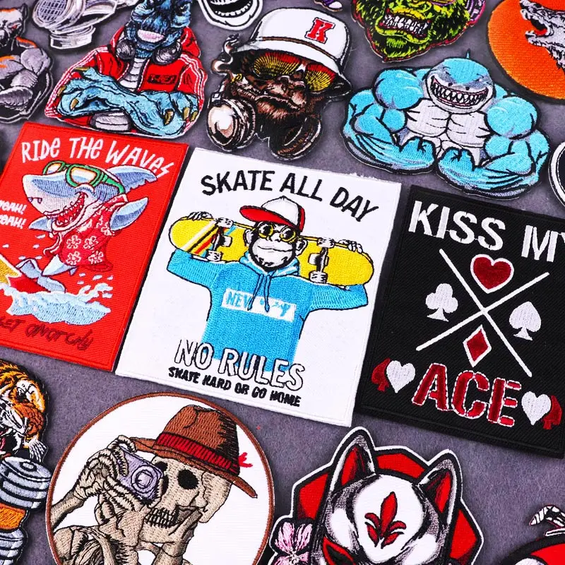 Hippie Punk Patch Shark/bear Embroidery Patch Clothes DIY Iron On Patches For Clothing Aniaml Dinosaur Patch Stickers Applique
Hippie Punk Patch Shark/bear Embroidery Patch Clothes DIY Iron On Patches For Clothing Aniaml Dinosaur Patch Stickers Applique