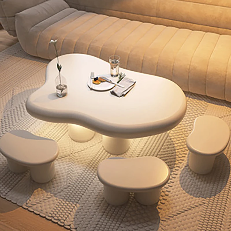 

Кофейный столик в скандинавском стиле, дизайнерский минималистичный креативный ночной столик для гостиной, серия кремового стиля, мебель д...