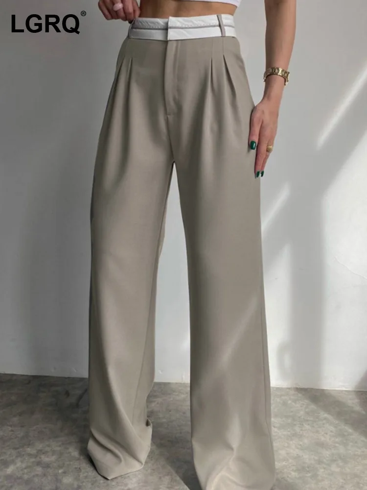 LGRQ 2023 Autumn New Women's Solid Color Fashion Pleated Hight Waist Patchwork Straight Loose Gary Suit Pants Female 19J2571
LGRQ 2023 Autumn New Women's Solid Color Fashion Pleated Hight Waist Patchwork Straight Loose Gary Suit Pants Female 19J2571
