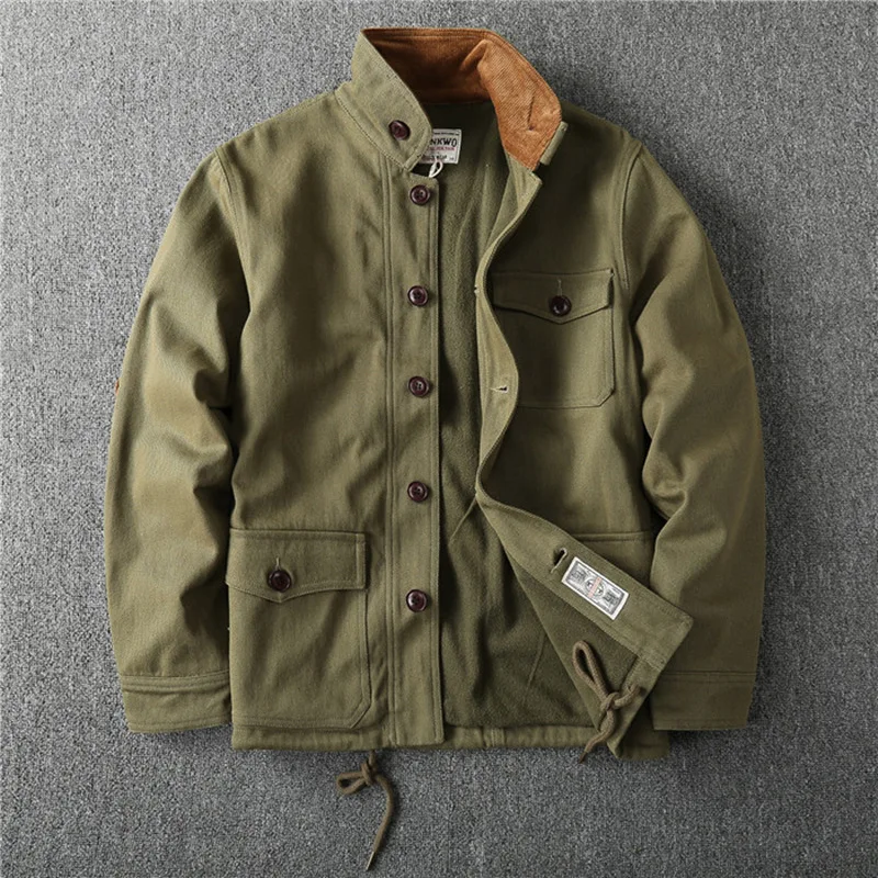 Retro Men's Thick Winter Outerwear Military Style Multi Pockets Cargo Jacket Solid Color Fleece Warm Outdoor Men Coat
Retro Men's Thick Winter Outerwear Military Style Multi Pockets Cargo Jacket Solid Color Fleece Warm Outdoor Men Coat