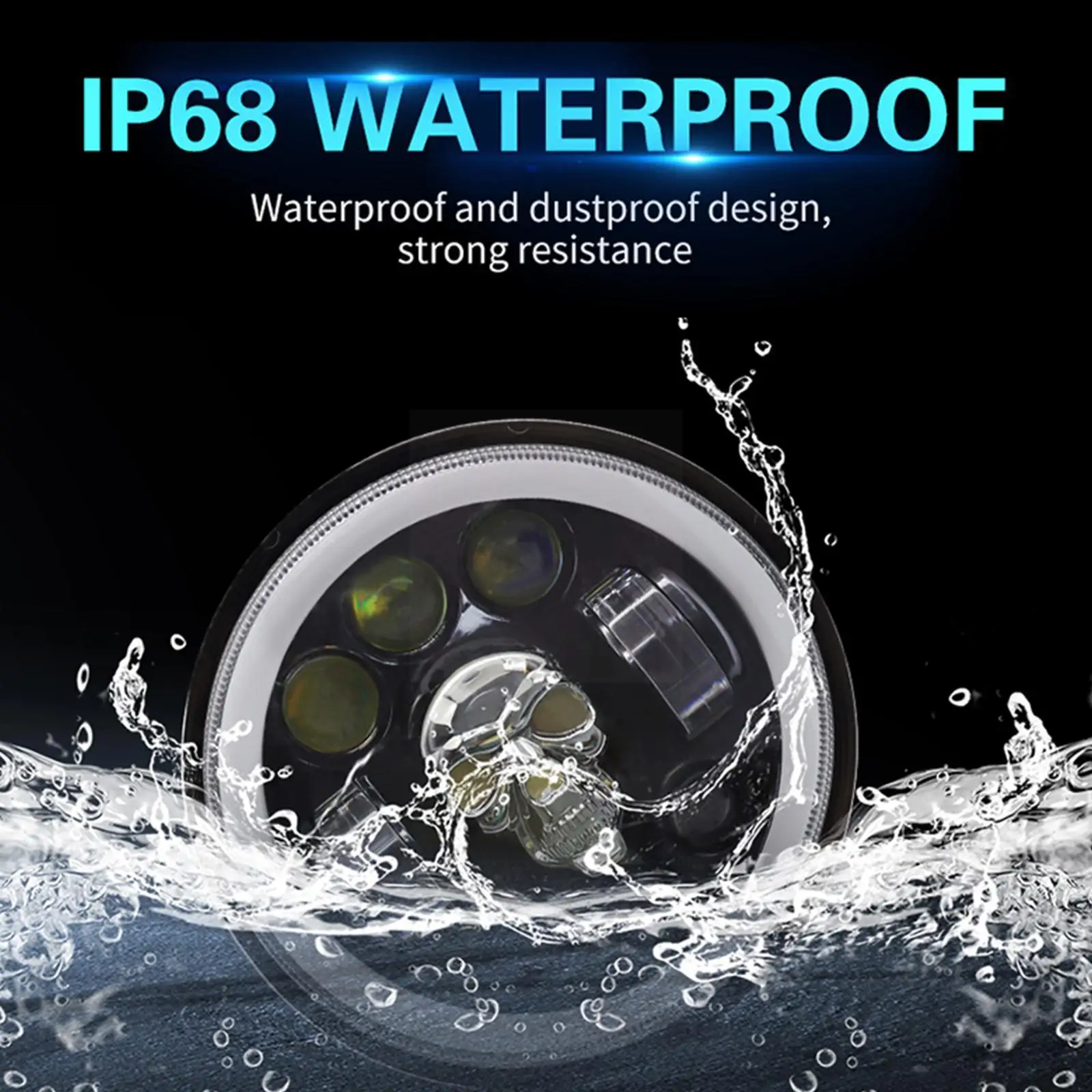 1pcs 7 Inch Skull Headlights Round H4 Drl Angel Eye Turn Signal Led Headlamp Ip68 Waterproof For P3q1
1pcs 7 Inch Skull Headlights Round H4 Drl Angel Eye Turn Signal Led Headlamp Ip68 Waterproof For P3q1