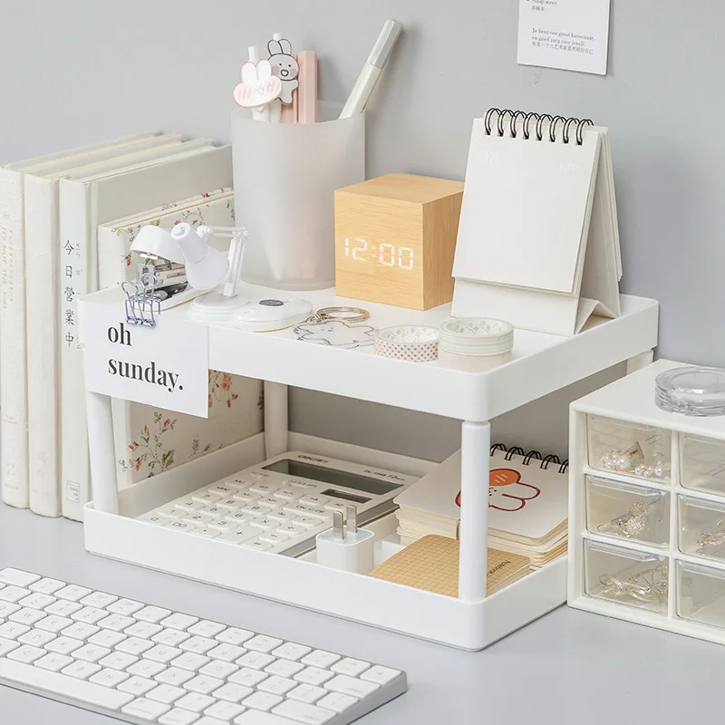 Double-layer Storage Shelf Multifunctional Shelves Desktop Storage Rack Plastic Desk Shelves Cosmetic Sundries Organizer Storage
Double-layer Storage Shelf Multifunctional Shelves Desktop Storage Rack Plastic Desk Shelves Cosmetic Sundries Organizer Storage