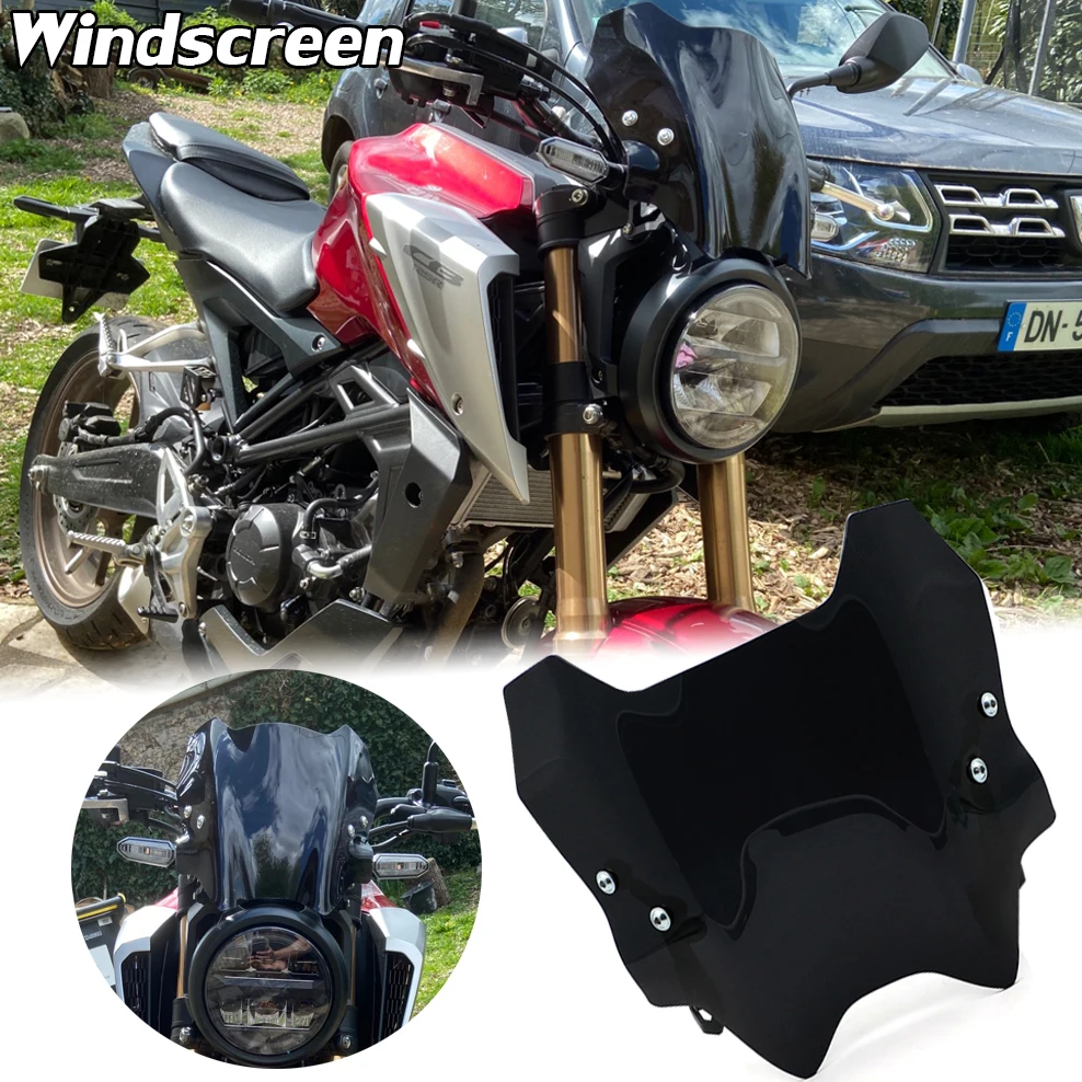 

For Honda CB125R Windshield Windscreen Wind Deflector CB150R CB 125R 300R 18 2019 2020 2021 CB300R Screen Motorcycle Accessories