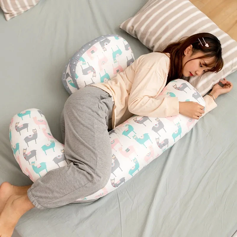 

Modern Simple J-shaped Waist Pillow Pregnancy Long Strip Pillows Removable Pregnant Women Side Sleeping Stomach Lift Pillows