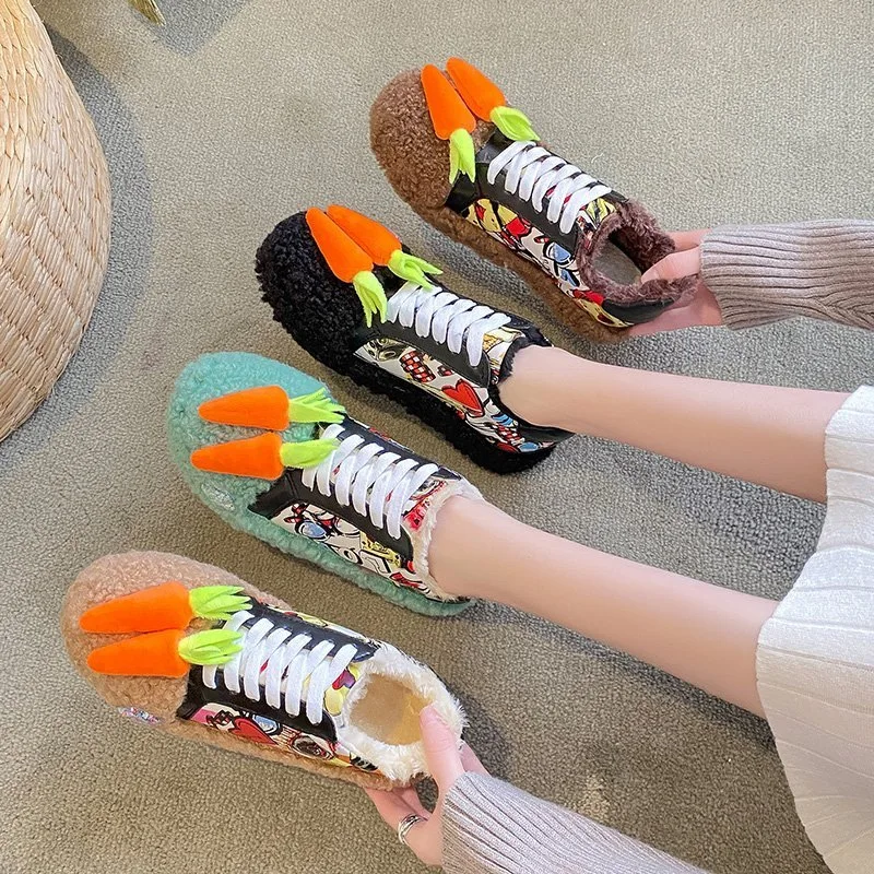 Spring Plush Canvas Shoes for Woman Lace Up Flat Sneakers for Women Cute Tenis Feminino Warm Walking Jogging Shoes for Girls
Spring Plush Canvas Shoes for Woman Lace Up Flat Sneakers for Women Cute Tenis Feminino Warm Walking Jogging Shoes for Girls