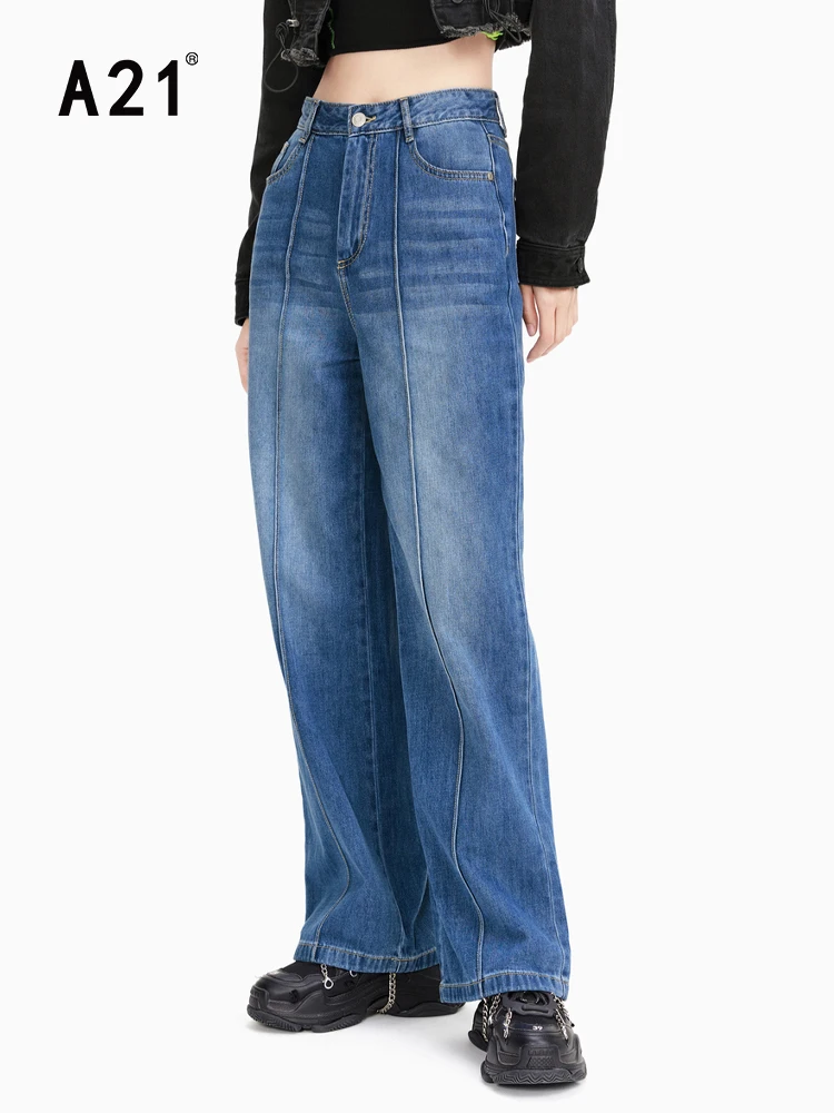 A21 Women's Casual Loose Jeans 2022 Summer New Korean Stylefashion Vintage Stitching High Waist Straight Wide Leg Jeans Trousers
A21 Women's Casual Loose Jeans 2022 Summer New Korean Stylefashion Vintage Stitching High Waist Straight Wide Leg Jeans Trousers