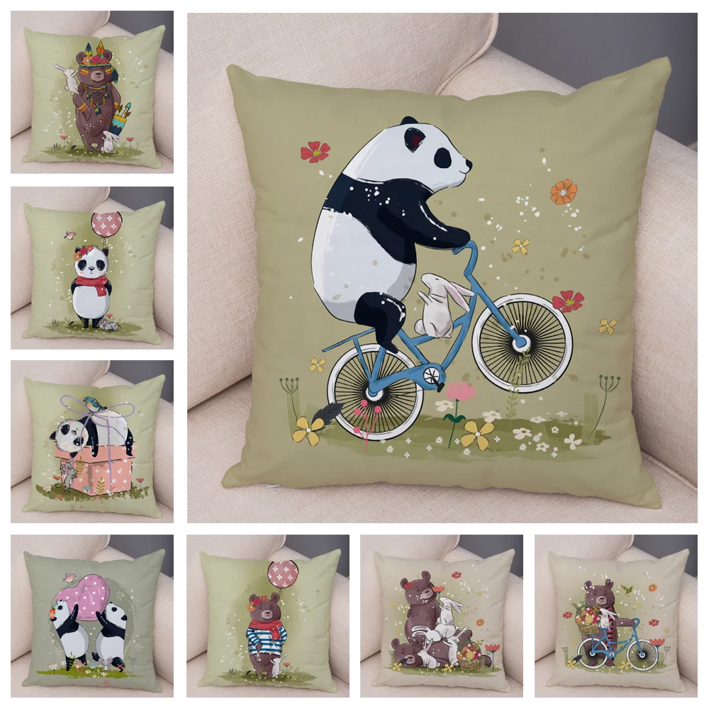 

Мультяшная панда, наволочка, детская комната, диван, домашнее украшение, милое животное, наволочка, украшение для дома