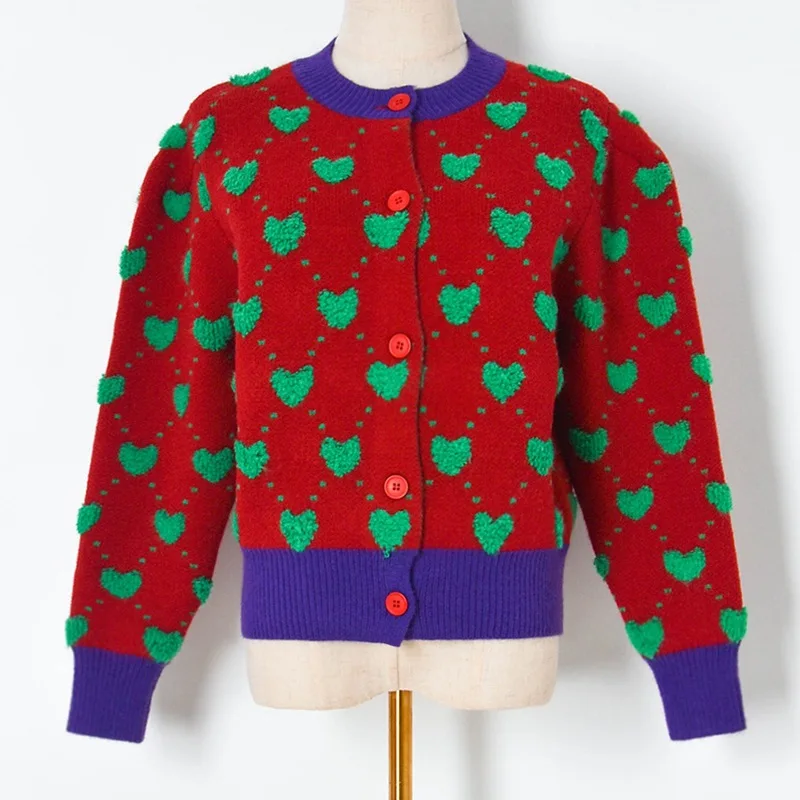 2022 Spring Sweater Cardigans Women Knit Tops O-Neck Jersey Fashion Outerwear Heart-shaped Flocking Casual Japanese Korean Style
2022 Spring Sweater Cardigans Women Knit Tops O-Neck Jersey Fashion Outerwear Heart-shaped Flocking Casual Japanese Korean Style