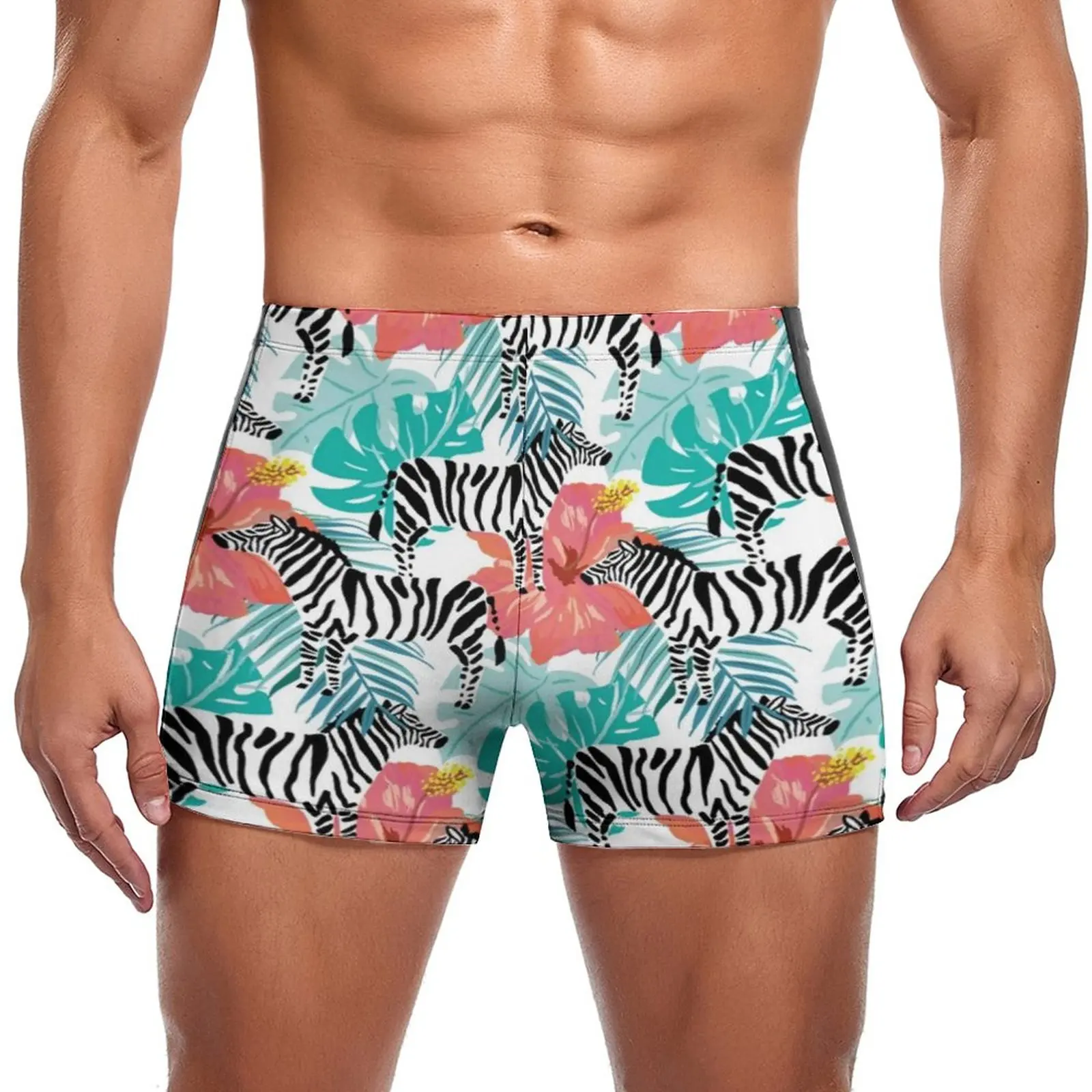 Zebra Vintage Swimming Trunks Hibiscus Flowers and Palm Leaf Training Custom Swim Shorts Durable Plus Size Men Swimsuit
Zebra Vintage Swimming Trunks Hibiscus Flowers and Palm Leaf Training Custom Swim Shorts Durable Plus Size Men Swimsuit