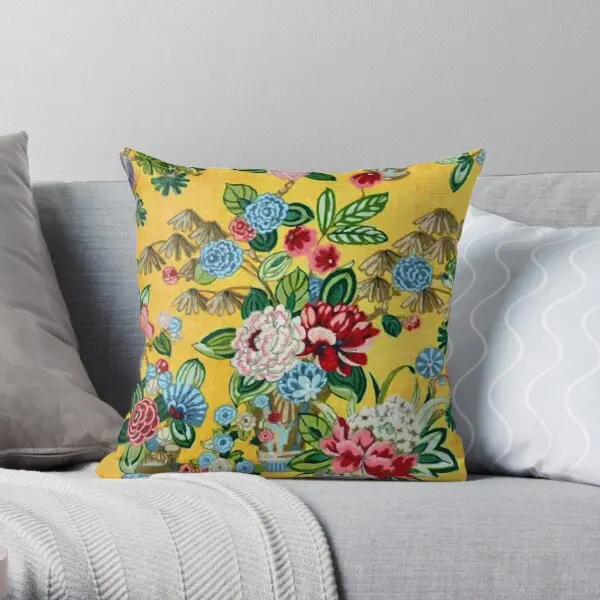 Винтажная декоративная подушка в китайском стиле с цветочным принтом 
Винтажная декоративная подушка в китайском стиле с цветочным принтом