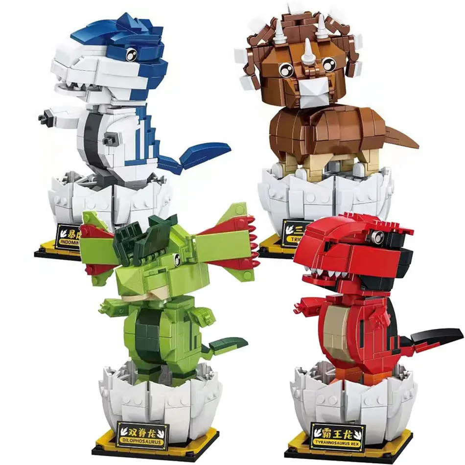 Cute Dinosaur Egg Building Blocks Jurassic Indominus Rex Triceratops World Brick Square head Children Toys
Cute Dinosaur Egg Building Blocks Jurassic Indominus Rex Triceratops World Brick Square head Children Toys