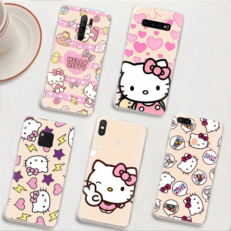 

LK5 Hello Kitty Transparent Hollowed-Out Case for Xiaomi Redmi Note 6 7 8 9 9S 10 10S 10T Pro Max