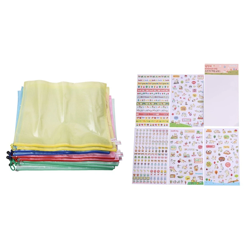 10 Pcs Netting Surface A3 Document File Holder Zipper Bag & 6 Sheet Pattern Cute Animals Stickers Diary Stickers
10 Pcs Netting Surface A3 Document File Holder Zipper Bag & 6 Sheet Pattern Cute Animals Stickers Diary Stickers