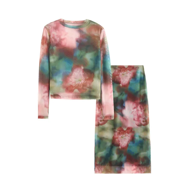 RDMQ 2023 Spring Women Fashion Printed Tulle Semi-sheer Blouses And High Waist Side Zipper Skirts Female Two Piece Sets Mujer
RDMQ 2023 Spring Women Fashion Printed Tulle Semi-sheer Blouses And High Waist Side Zipper Skirts Female Two Piece Sets Mujer