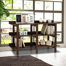 59” Console Sofa Table with 3-tier Open Shelf for Living Room Bedroom Office Minimalist Bookshelf Storage Rack Corner Tables