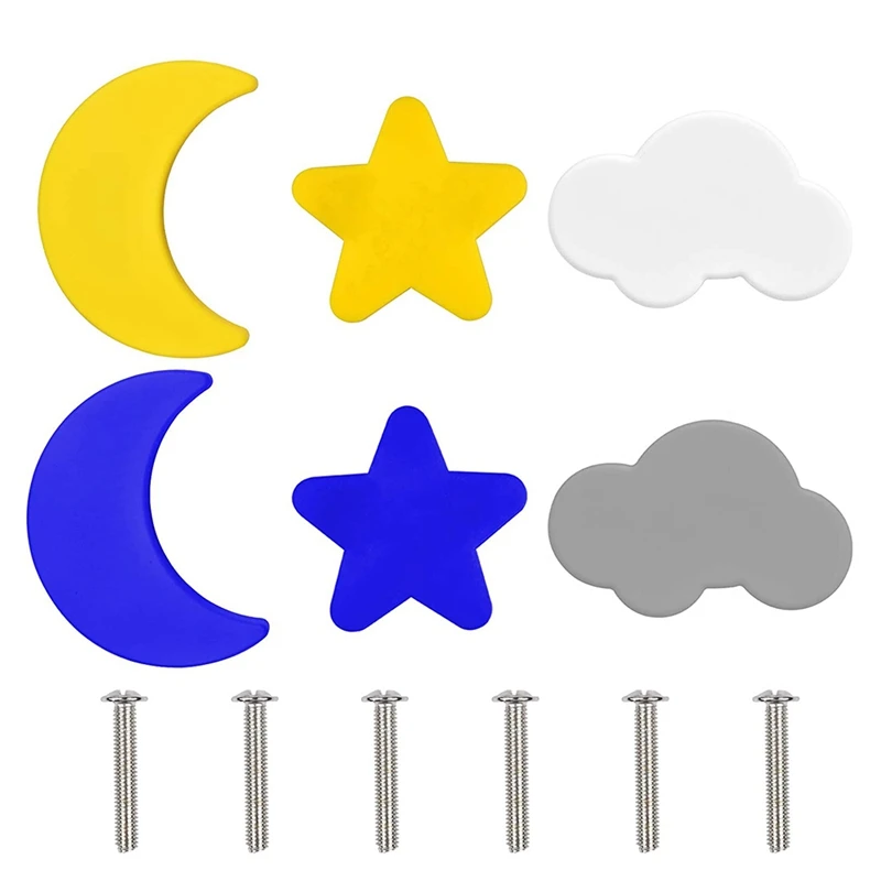 6 Pieces Cartoon Cabinet Knobs Kids Knobs Drawer Pull Handles Stars Moon Clouds Knobs Handles With Screw
6 Pieces Cartoon Cabinet Knobs Kids Knobs Drawer Pull Handles Stars Moon Clouds Knobs Handles With Screw