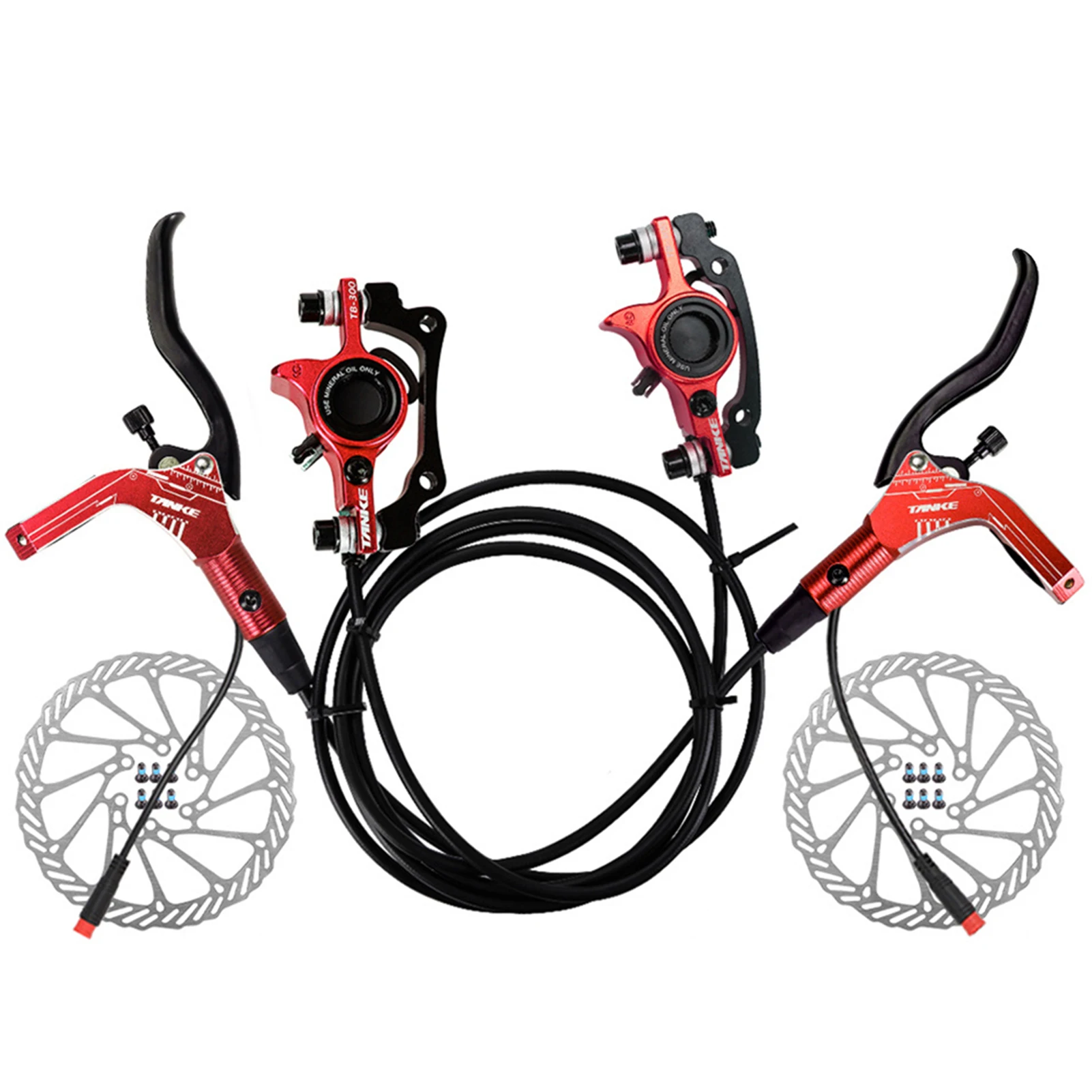 For Electric Bike Bicycle Scooter E-Bike Hydraulic Brake Set with 160mm Rotors Front and Rear Hydraulic Disc Brake Caliper Lever
For Electric Bike Bicycle Scooter E-Bike Hydraulic Brake Set with 160mm Rotors Front and Rear Hydraulic Disc Brake Caliper Lever