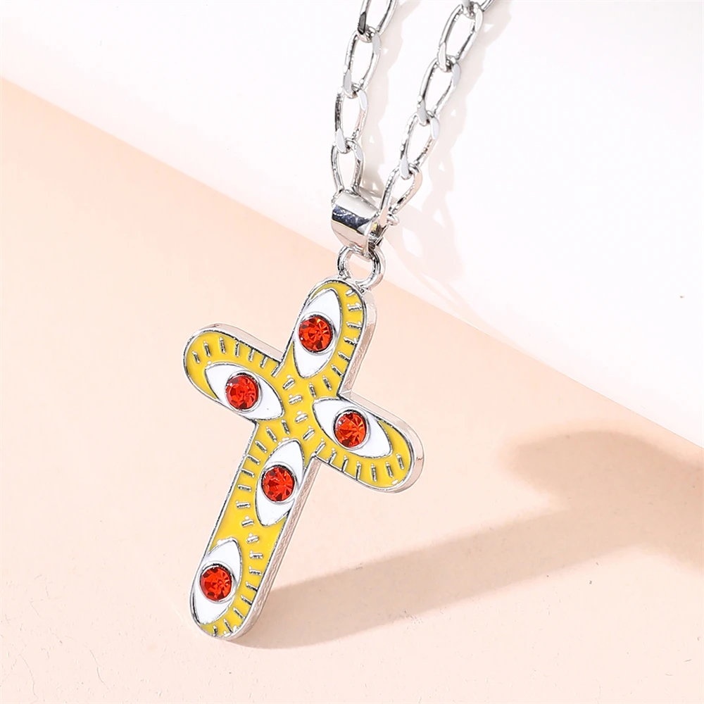 HUAMI New Drip Oil Man Diamond Necklace Pendant Copper Evil Eye Religious Charm Retro Clavicle Chain Cross Necklace Charms Gift
HUAMI New Drip Oil Man Diamond Necklace Pendant Copper Evil Eye Religious Charm Retro Clavicle Chain Cross Necklace Charms Gift