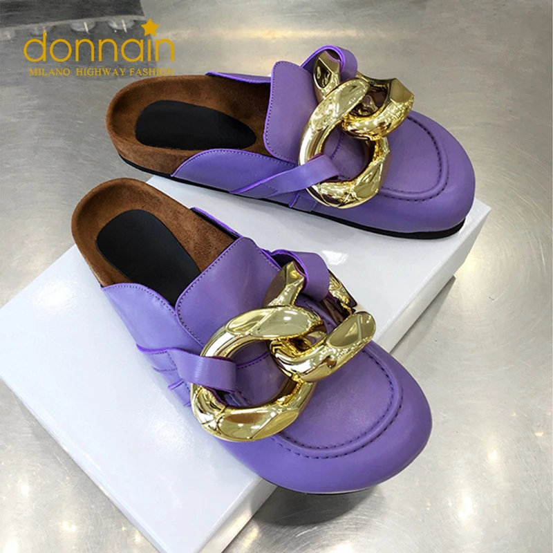 Женские мюли из натуральной кожи, с открытой спиной и металлической цепочкой
Женские мюли из натуральной кожи, с открытой спиной и металлической цепочкой