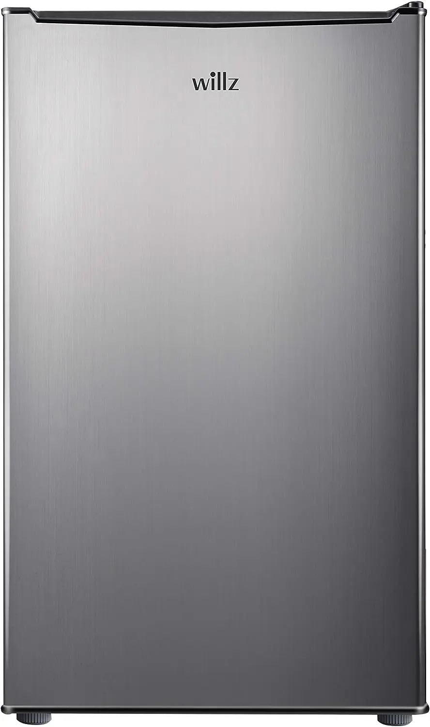 

Компактный холодильник, однодверный холодильник, регулируемый механический термостат с чиллером, внешний вид из нержавеющей стали, 3,3 кубических футов