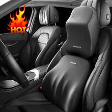 Car Lumbar Back Support Headrest Neck Pillow Memory Foam Lumbar Pillow Universal Soft Neck Pillows Cushion Car Seat Cushion