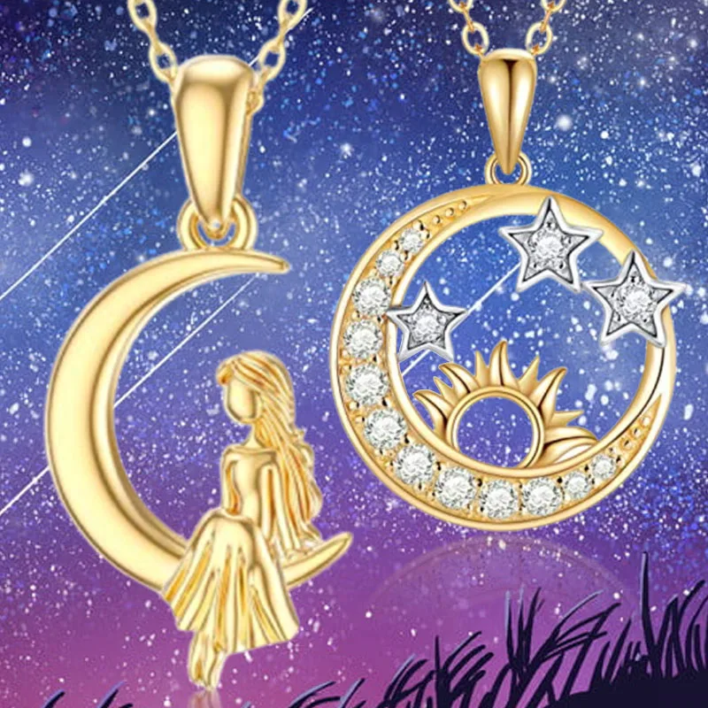 2Pcs Necklace for Woman Round Star and Moon Girl Pendant Combination Set Jewelry Personality Classic Fashion for Best Friend
2Pcs Necklace for Woman Round Star and Moon Girl Pendant Combination Set Jewelry Personality Classic Fashion for Best Friend