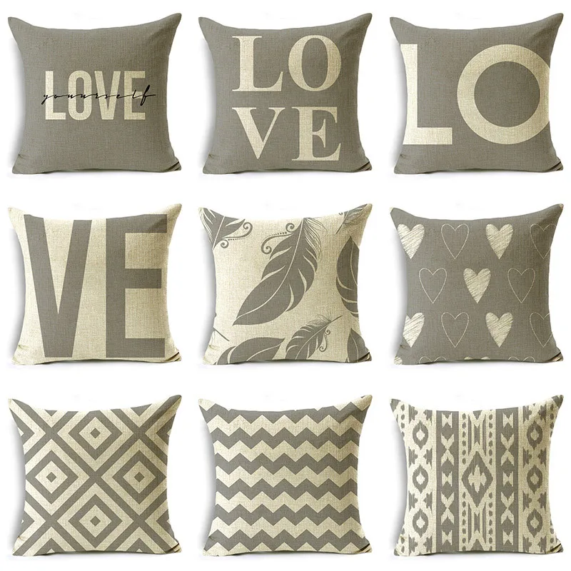 Grey Series Simple Personality Print Pillowcase Cushion Cover Home Sofa Decorative Linen Square 40cm/45cm and 50cm
Grey Series Simple Personality Print Pillowcase Cushion Cover Home Sofa Decorative Linen Square 40cm/45cm and 50cm