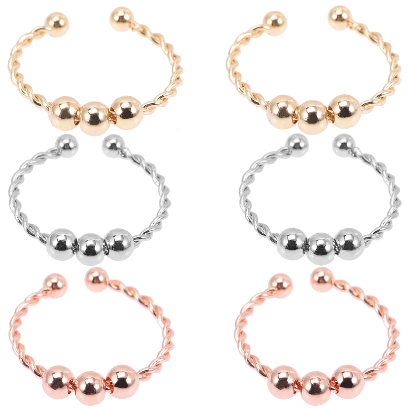 6 Pcs Anxiety Fidget Beads Finger Peace Rings Women Jewelry Sterling Silver Beads Thimble Alloy Gift
6 Pcs Anxiety Fidget Beads Finger Peace Rings Women Jewelry Sterling Silver Beads Thimble Alloy Gift