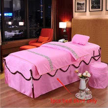 GGE1pcs Bed Cover Only Beauty Salon Massage Table Bed Sheet Bedspread Skin-Friendly SPA Bed Full Cover Skirt with Hole Colchas