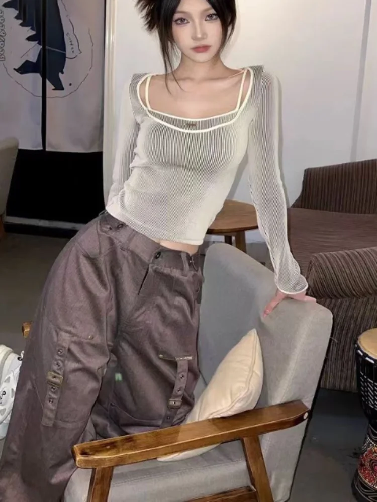 2023 Fake Two Pieces Y2k Aesthetic Korean Fashion T-shirts Sweet Slim Long Sleeve Elegant Tee Shirts Femme All Match Basic Tops
2023 Fake Two Pieces Y2k Aesthetic Korean Fashion T-shirts Sweet Slim Long Sleeve Elegant Tee Shirts Femme All Match Basic Tops