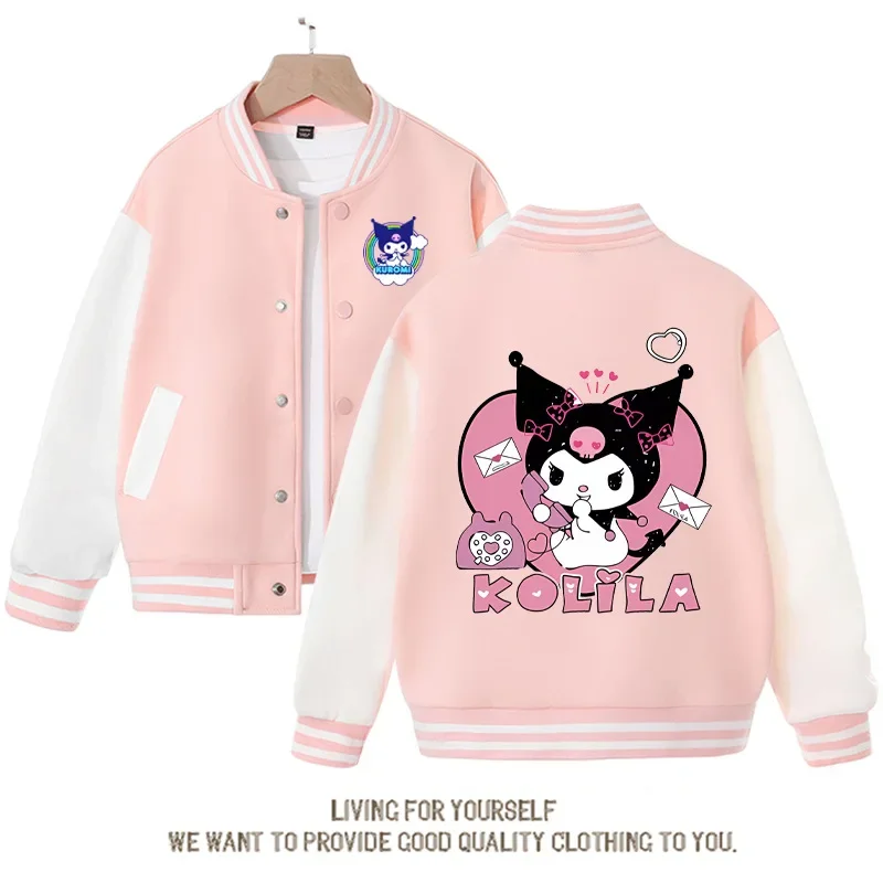 Kawaii Sanrio Baseball Coat Anime Cartoon Kuromi Woman Spring Autumn Baseball Uniform Sports Jacket Cute Parent-children Clothes
Kawaii Sanrio Baseball Coat Anime Cartoon Kuromi Woman Spring Autumn Baseball Uniform Sports Jacket Cute Parent-children Clothes