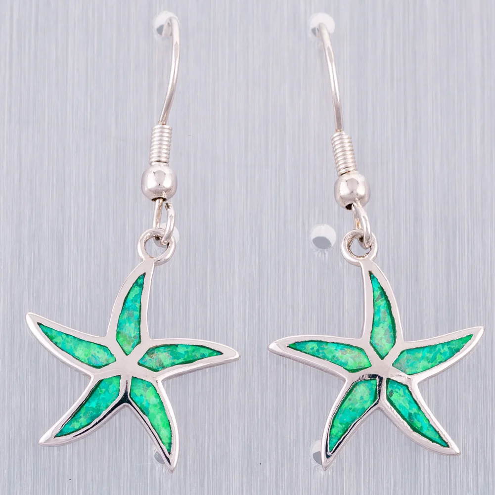 KONGMOON Starfish Kiwi Green Fire Opal Silver Plated Jewelry for Women Dangle Drop Earrings
KONGMOON Starfish Kiwi Green Fire Opal Silver Plated Jewelry for Women Dangle Drop Earrings