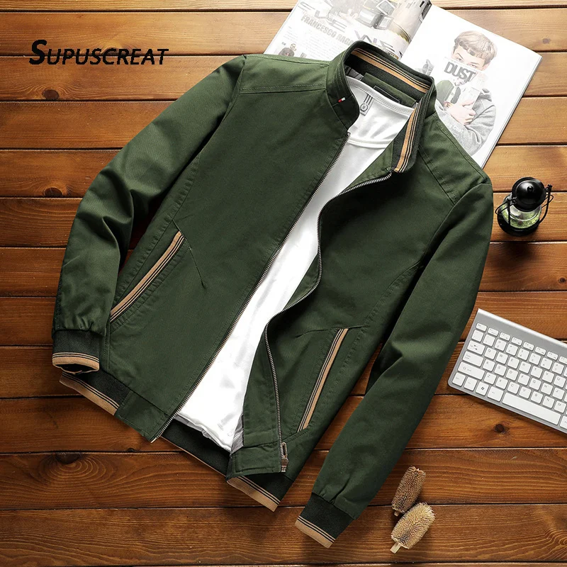 SUPUSCREAT Spring Autumn Men Cotton Jacket Stand Collar Solid Male Fashion Casual Windbreaker Bomber Jacket Coat New Hot Outwear
SUPUSCREAT Spring Autumn Men Cotton Jacket Stand Collar Solid Male Fashion Casual Windbreaker Bomber Jacket Coat New Hot Outwear