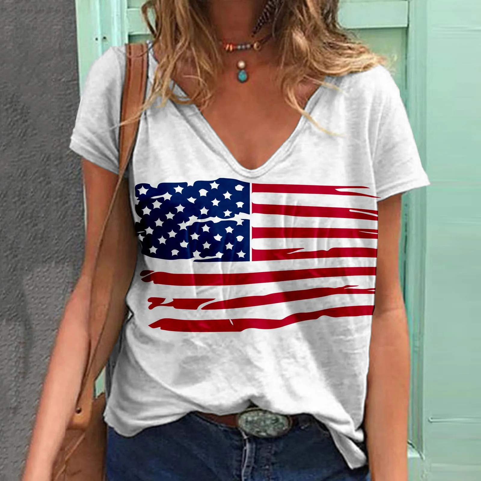 Summer Womens American Flag Printed Casual T Shirt Tops Short Sleeve V Neck Women Long Sleeve Tunic Hoodie Purple Ling Sleeve
Summer Womens American Flag Printed Casual T Shirt Tops Short Sleeve V Neck Women Long Sleeve Tunic Hoodie Purple Ling Sleeve