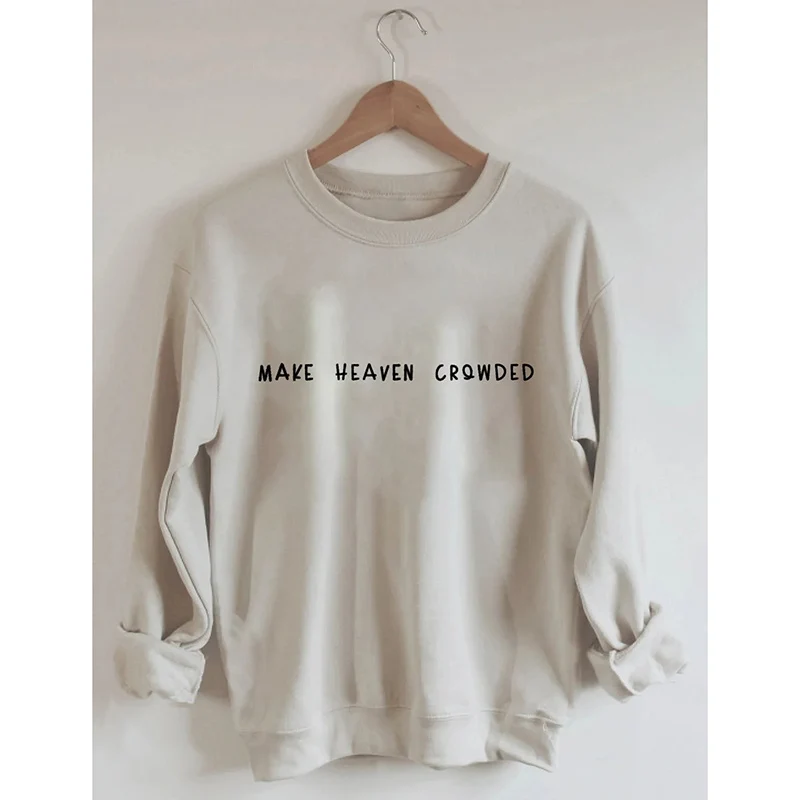 Rheaclot Make Heaven Crowded Jesus is King Print Women's Retro Vintage Cotton Long Sleeves Sweatshirt
Rheaclot Make Heaven Crowded Jesus is King Print Women's Retro Vintage Cotton Long Sleeves Sweatshirt