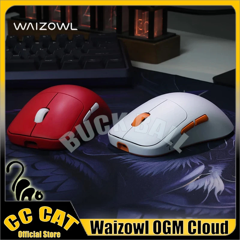 Waizowl Ogm Cloud Mosue Tri Mode Беспроводная Bluetooth эргономичная легкая мышь Paw3395 аксессуар для